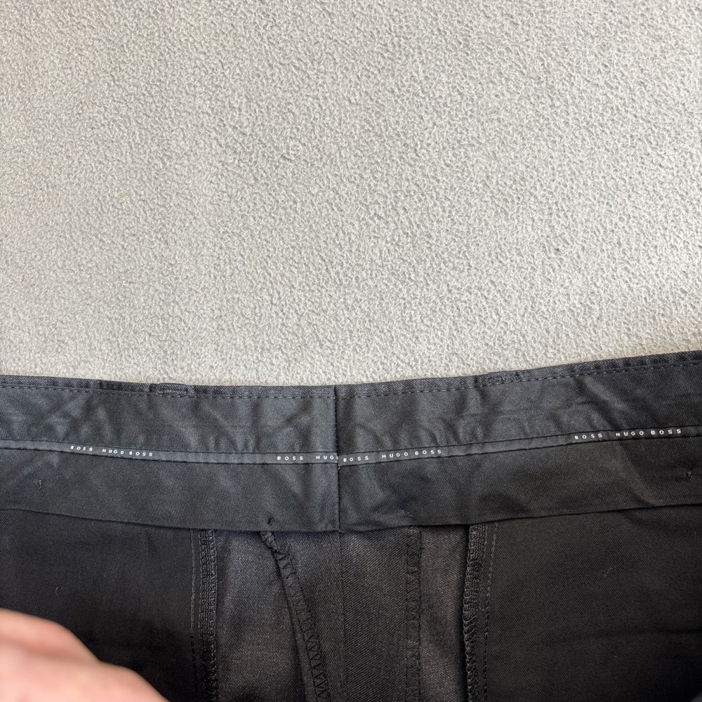 Hugo Boss Mens Charcoal Gray Flat Front Straight Leg Dress Pants Size 34x31 - Picture 4 of 8